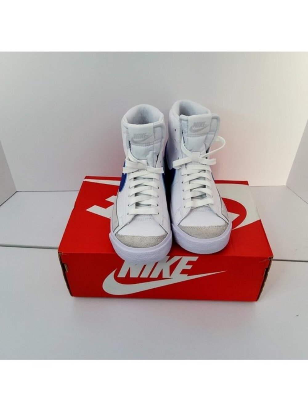 Nike Blazer Mid '77 (GS) White Laser Blue Yellow Ochre Kids Athletic Sneaker13.5 - Picture 9 of 9